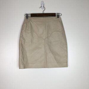 G. de V. Tan leather skirt 32
